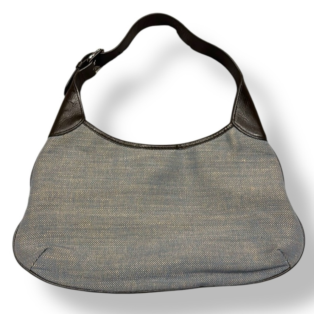 Y2K 2000s Banana Republic Pale Blue Jute/Cotton Hobo Shoulder Purse Bag 2003
